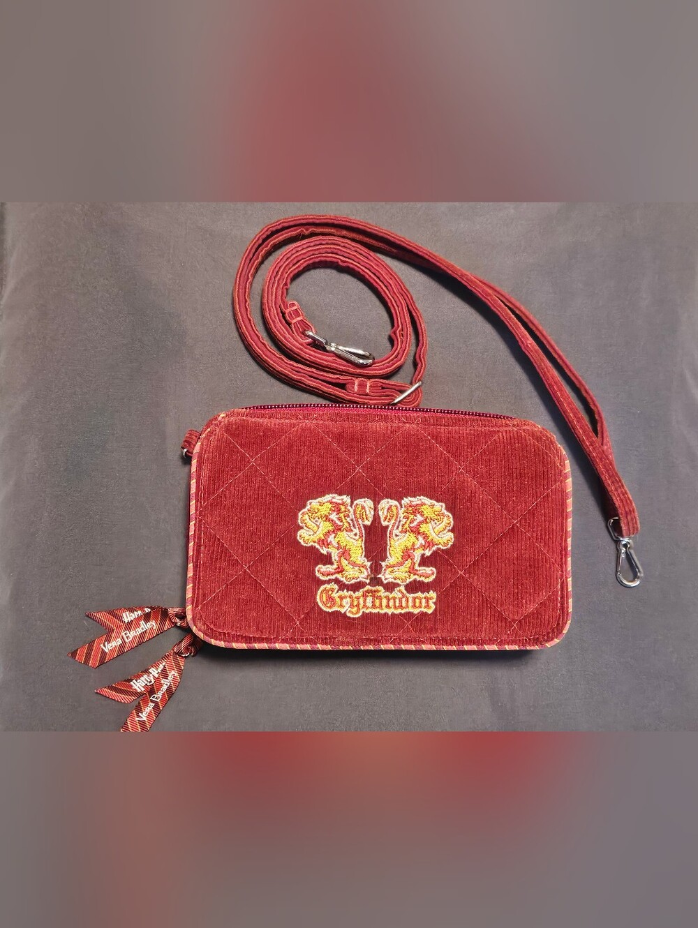 Vera Bradley Harry Potter Gryffindor Corduroy RFID Crossbody Wallet Bag